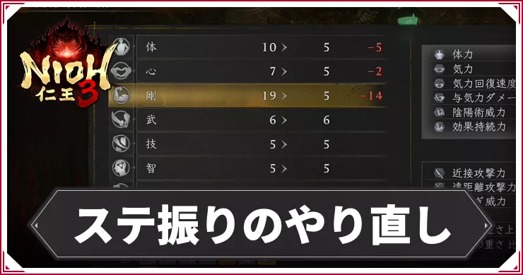 仁王3_アイキャッチ_ステ振りやり直し