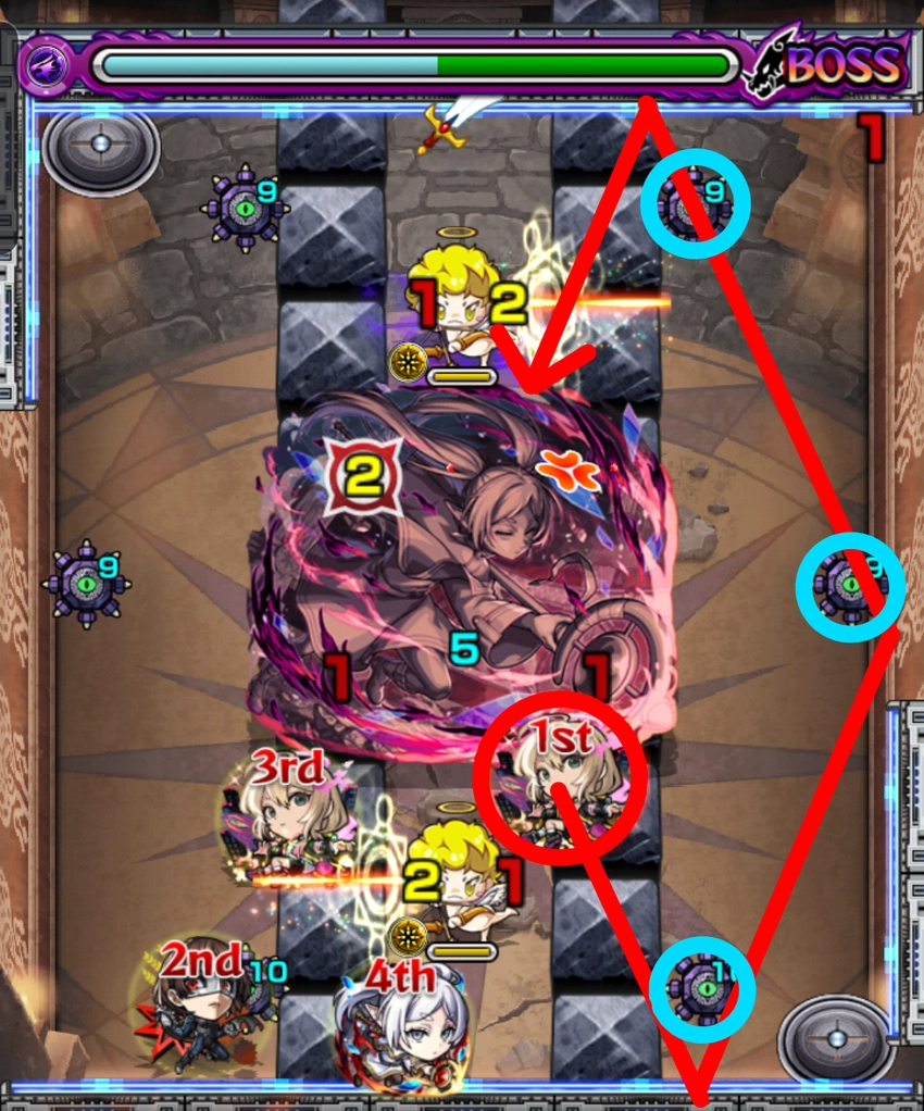 モンスト_複製体フリーレンルート例