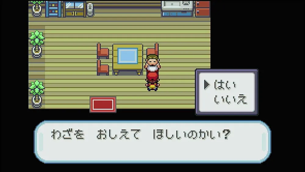 キノコを所持した状態で話しかけるとわざ思い出しができる