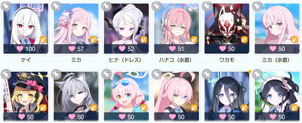 そのキャラとの親密度_絆100・絆50の作り方と絆ランク上げのメリット_ブルアカ