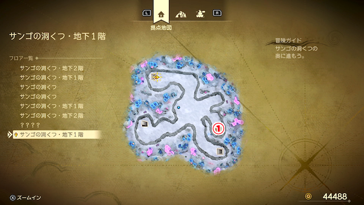 ドラクエ7R_サンゴの洞くつ(現代)_地下1階3_フロアマップ