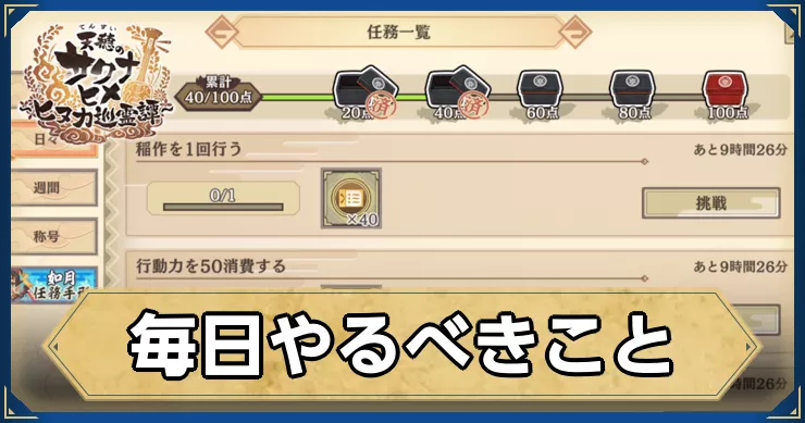 サクナヒヌカ_毎日やるべきこと_アイキャッチ