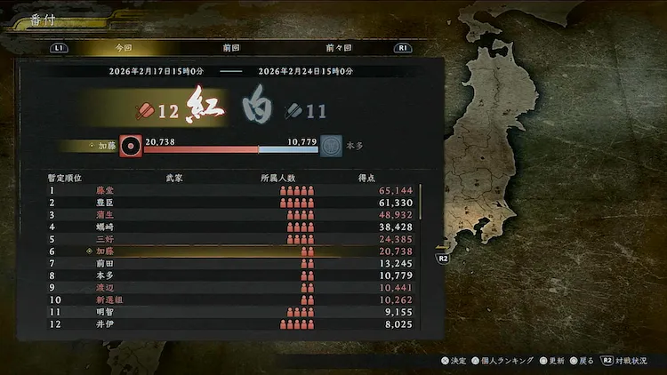 仁王3_勢力戦_番付