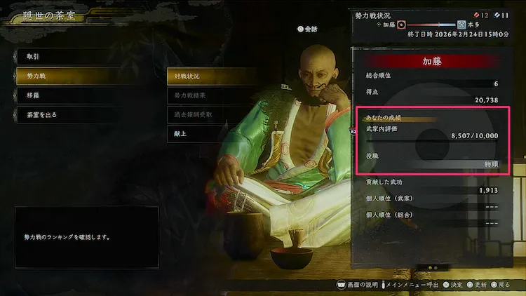 仁王3_勢力戦_役職