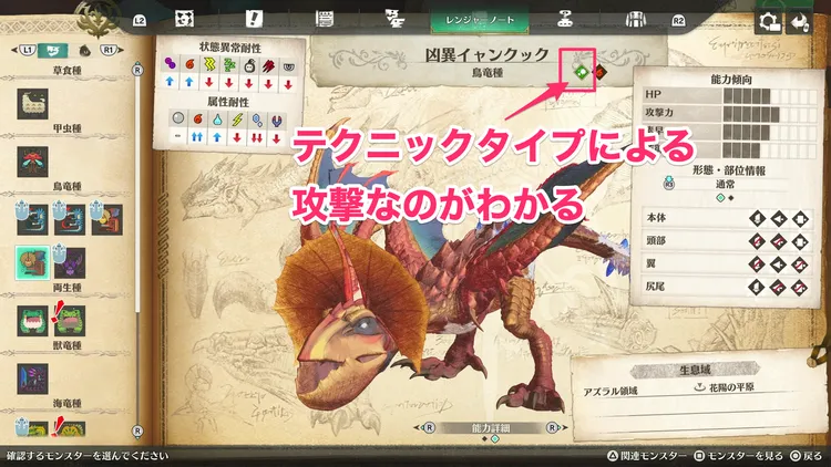 MHS3_イャンクック図鑑