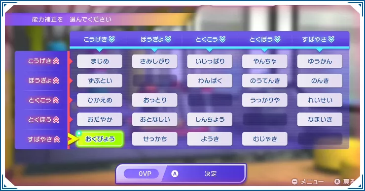 性格のおすすめと変え方｜能力補正