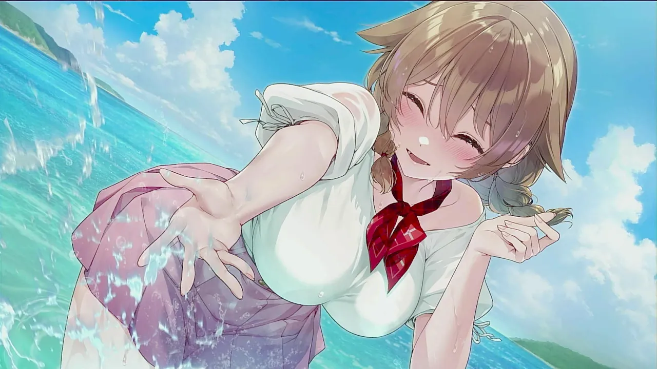 ビーチで水遊び