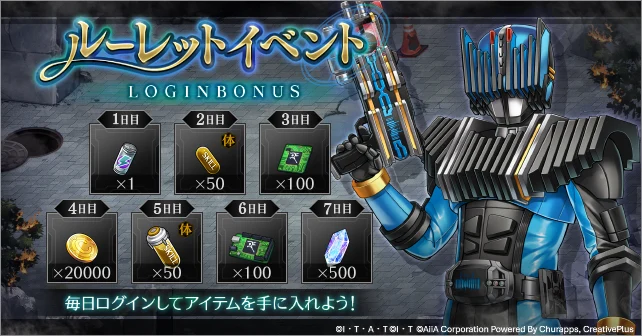 ルーレットイベント開催記念ログインボーナス_ライD