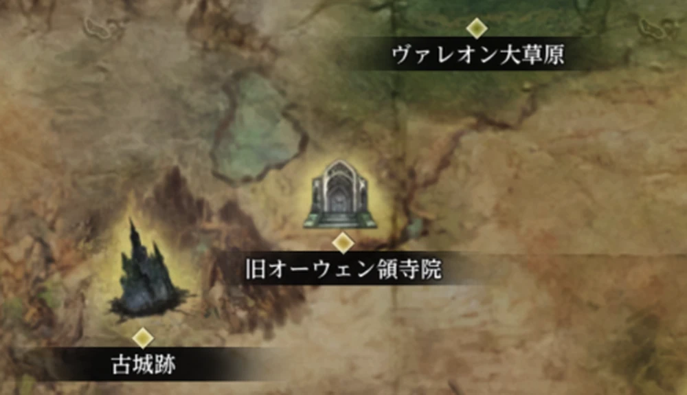 旧オーウェン領寺院に入場_アベニウスクエストの選択肢と攻略マップ_ダフネ