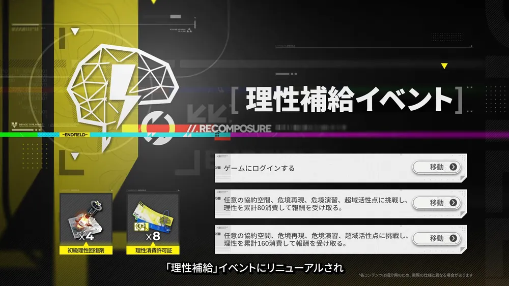 エンドフィールド_理性補給イベントがリニューアル