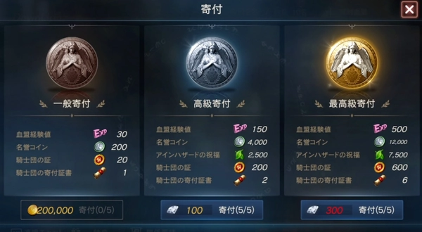 リネージュM_血盟寄付改善