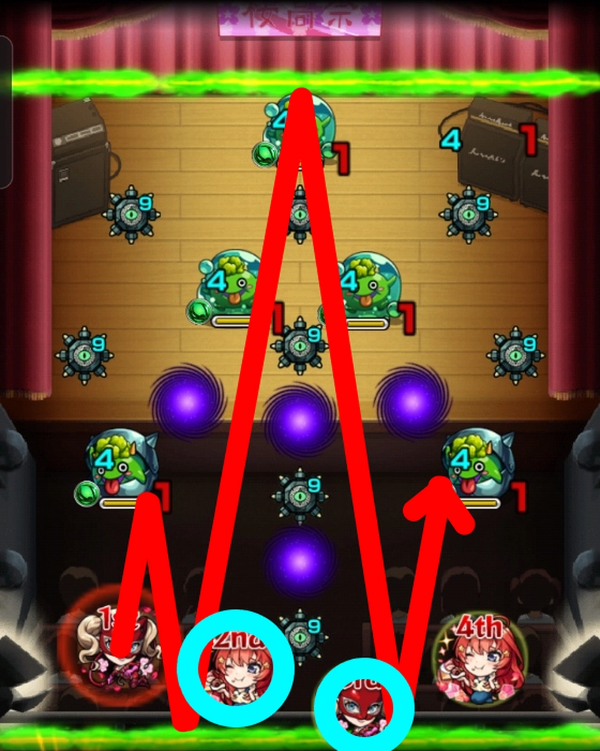 モンスト_放課後ティータイム_初手ルート