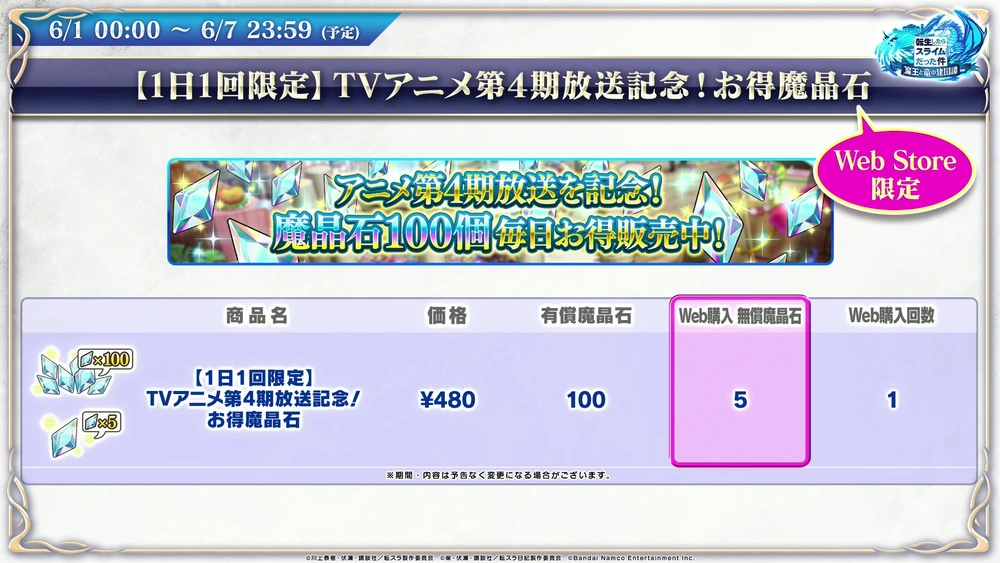 1日1回お得魔晶石_まおりゅう放送