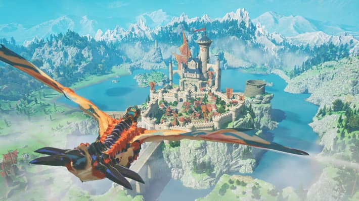 フィールドでのシームレスなライドアクションやバトルの画面