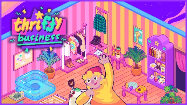 レトロ・ポップなドット絵経営シミュ『Thrifty Business ヴィンテージショップへようこそ』本日配信開始