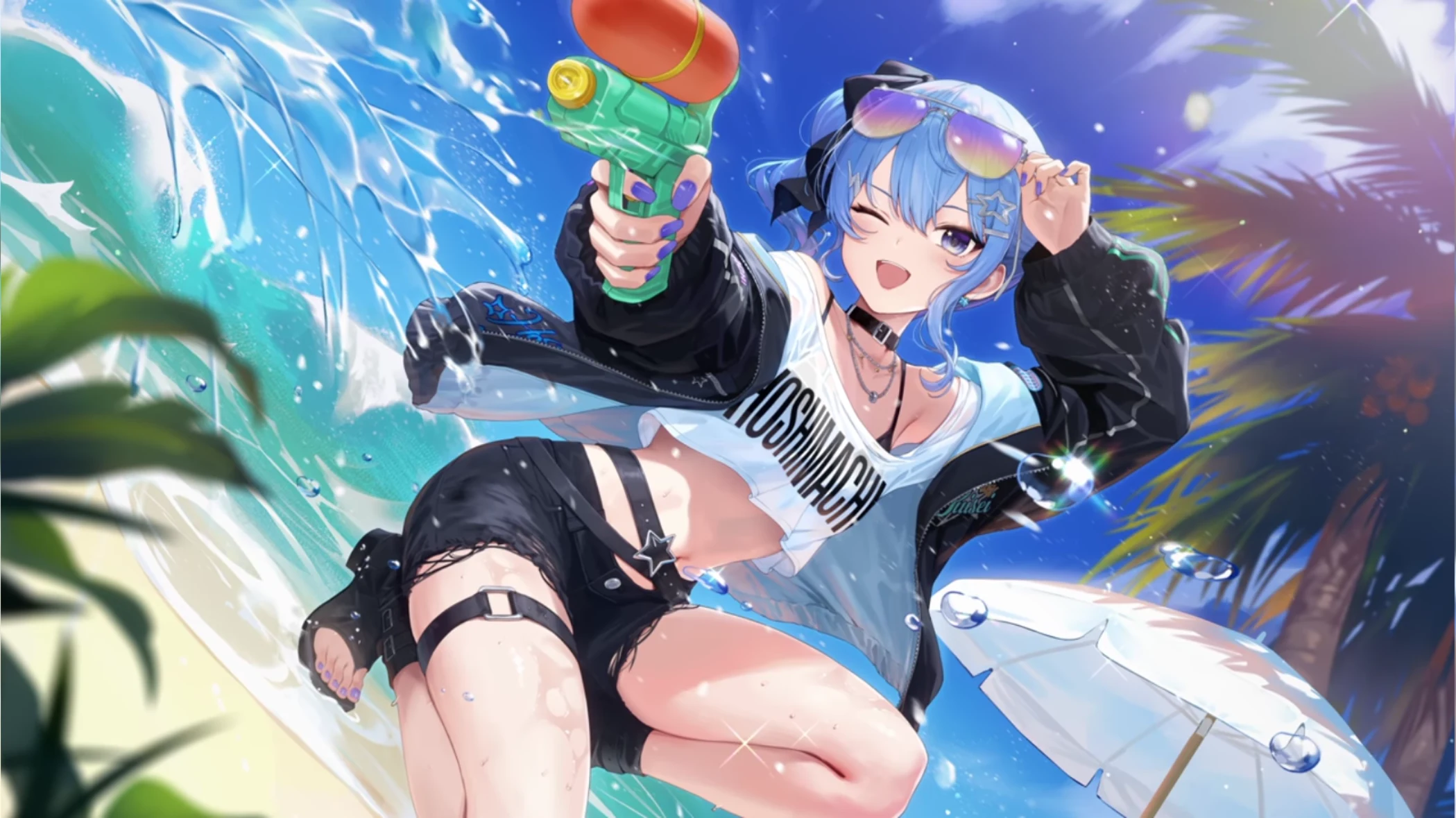 ホロドリ_夏に一閃！水鉄砲のアルペジオ 星街すいせい_イラスト