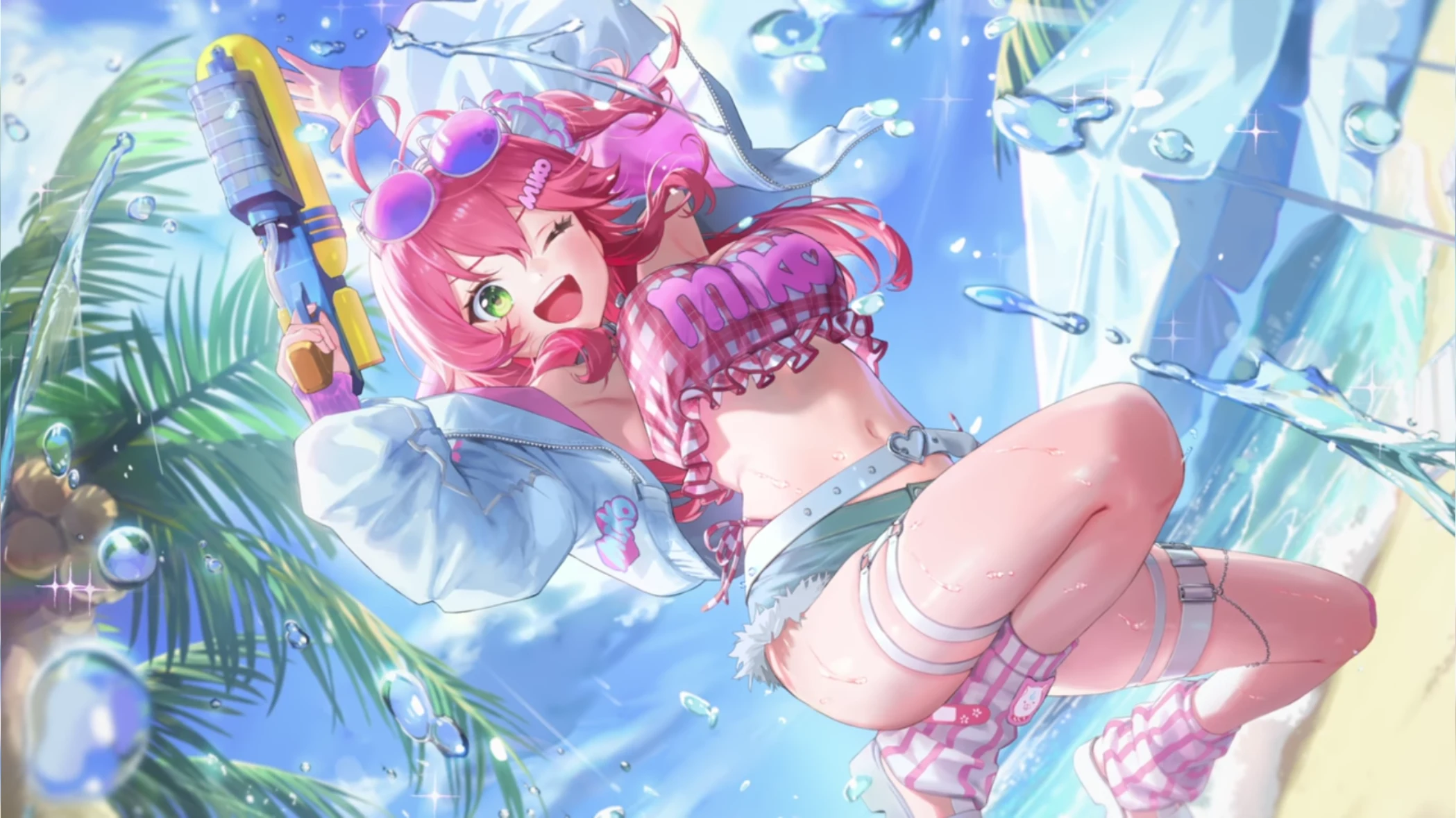 ホロドリ_ビーチで弾ける、光彩ショット！ さくらみこ_イラスト