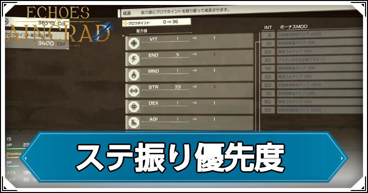 ステ振り優先度
