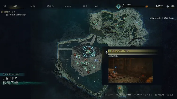 BoR_松川区域_野営地_松川コロニー中枢_マップ