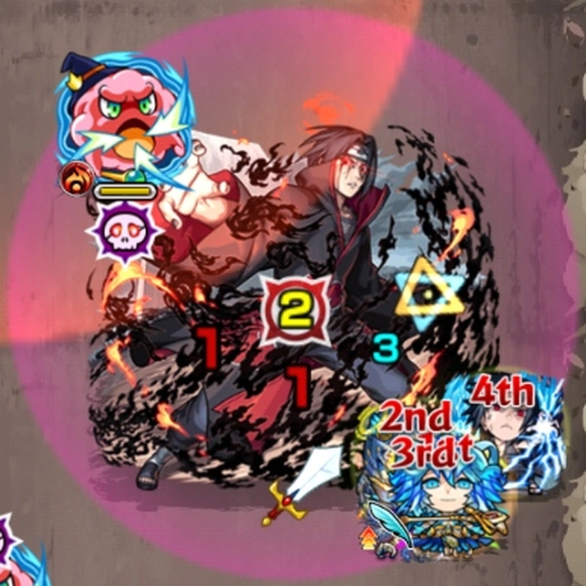 モンスト_うちはイタチ_薙ぎ払い①