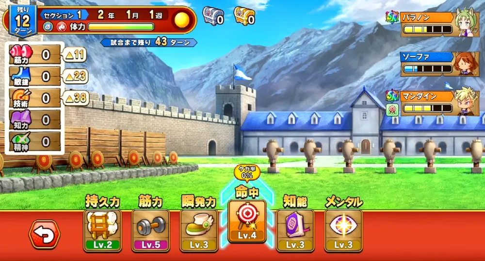 パワアド_序盤は彼女とイベキャラの評価ゲージを貯めていこう