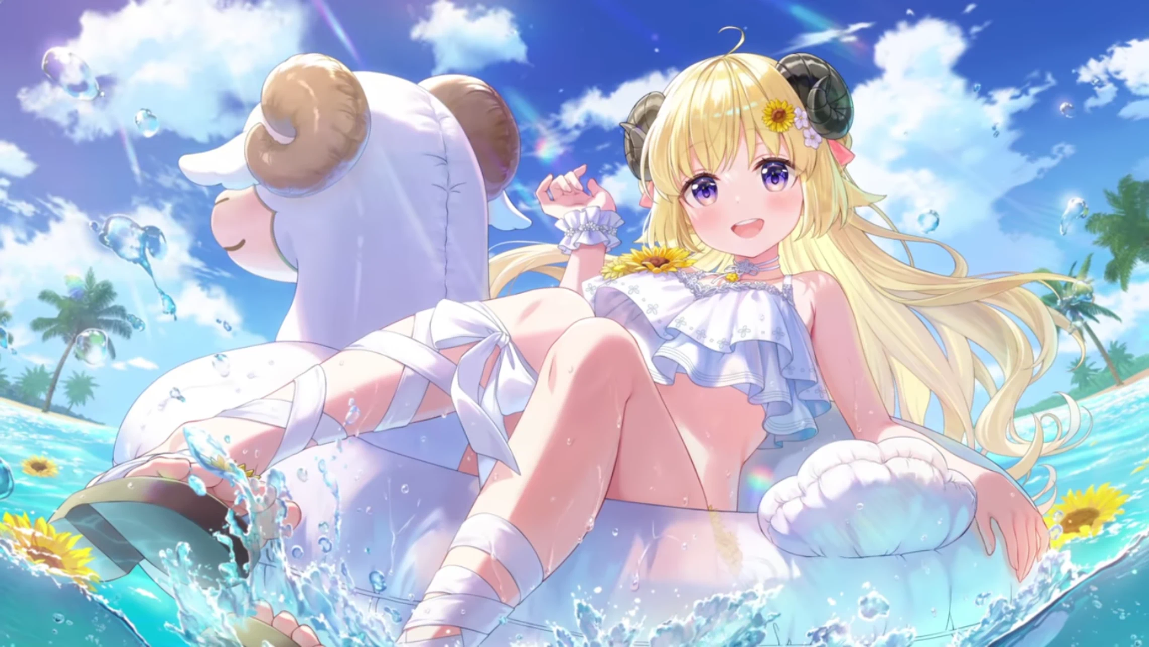 ホロドリ_真夏のもふもふフロートタイム 角巻わため_イラスト