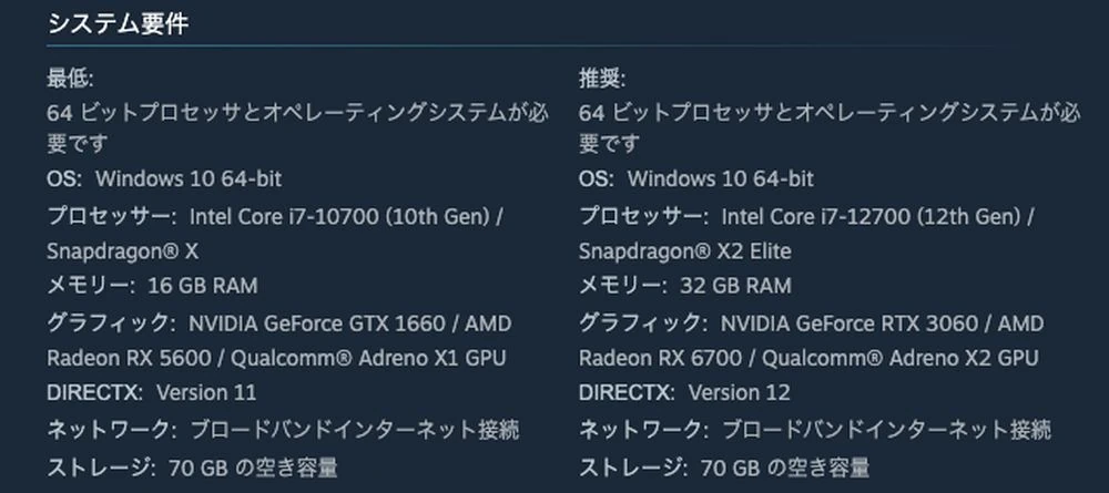 NTE_Steam_スペック