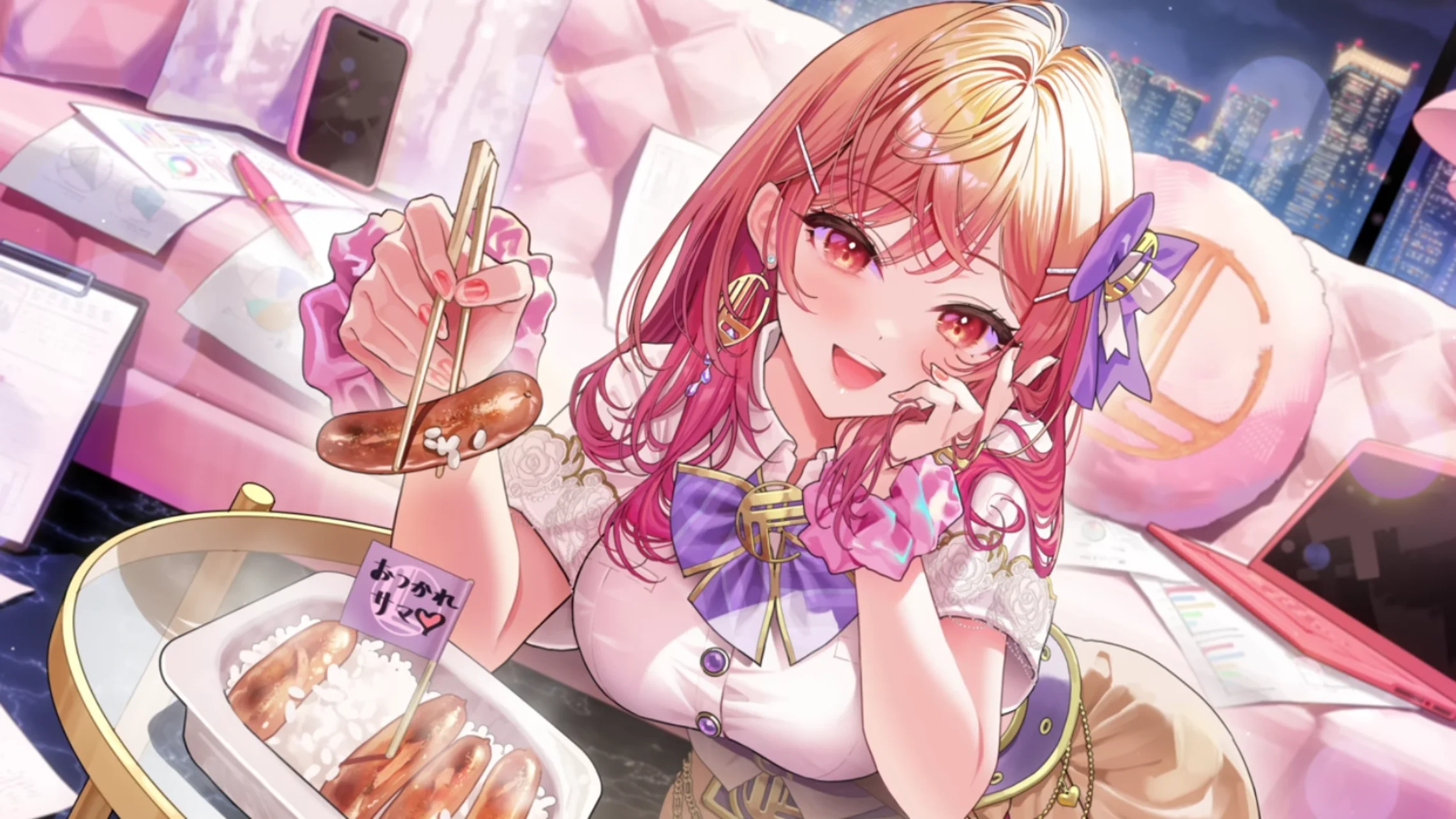深夜にひと息、CEOの限界飯 一条莉々華の衣装イラスト