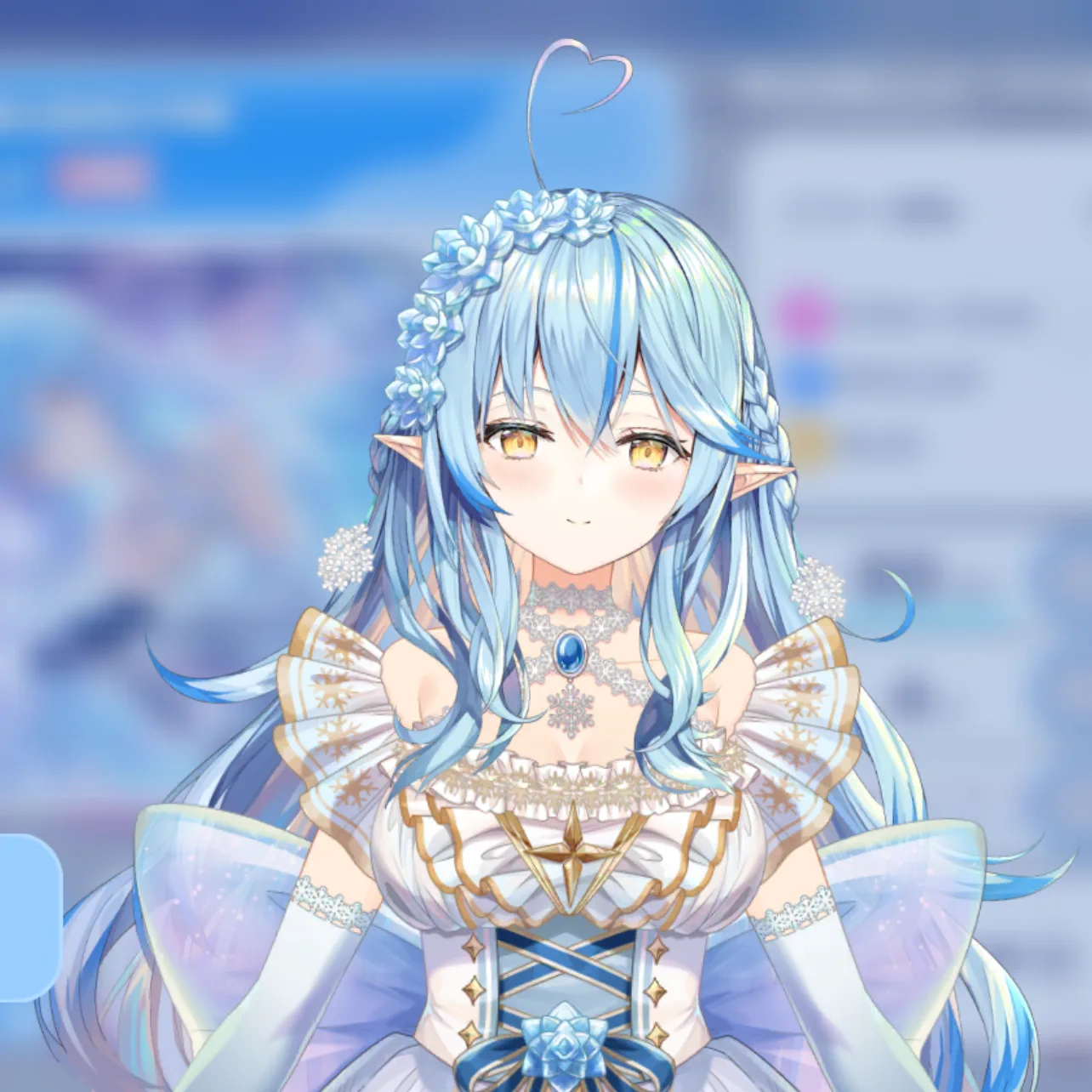 さびしがり屋な雪夜の令嬢 雪花ラミィの3Dモデル