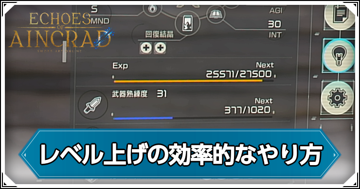 SAOEoA_レベル上げの効率的なやり方_アイキャッチ