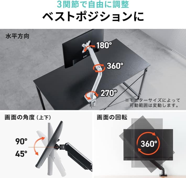 サンワダイレクト モニターアーム