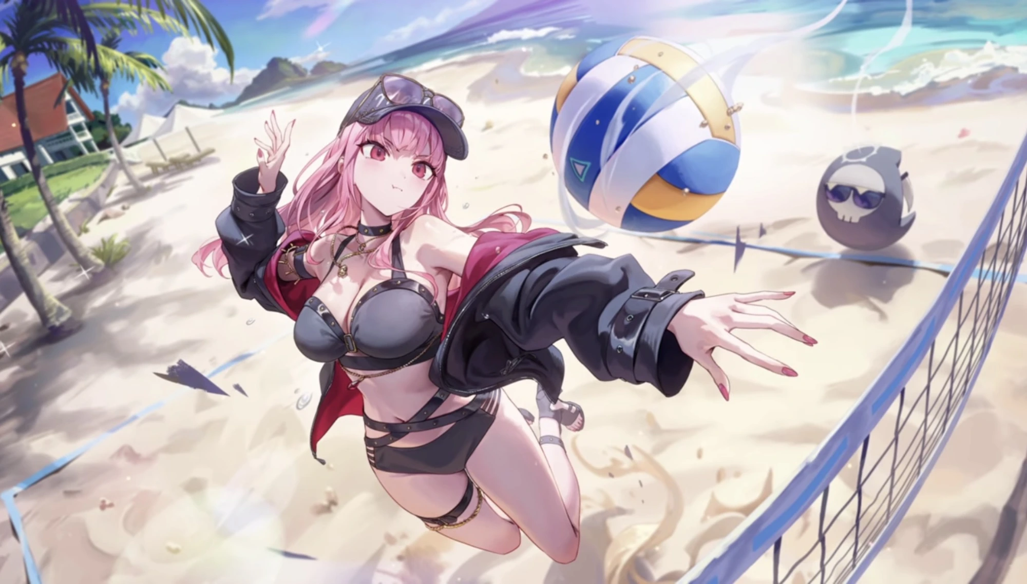 ホロドリ_ビーチに刺さるReaper's Spike 森カリオペ_イラスト