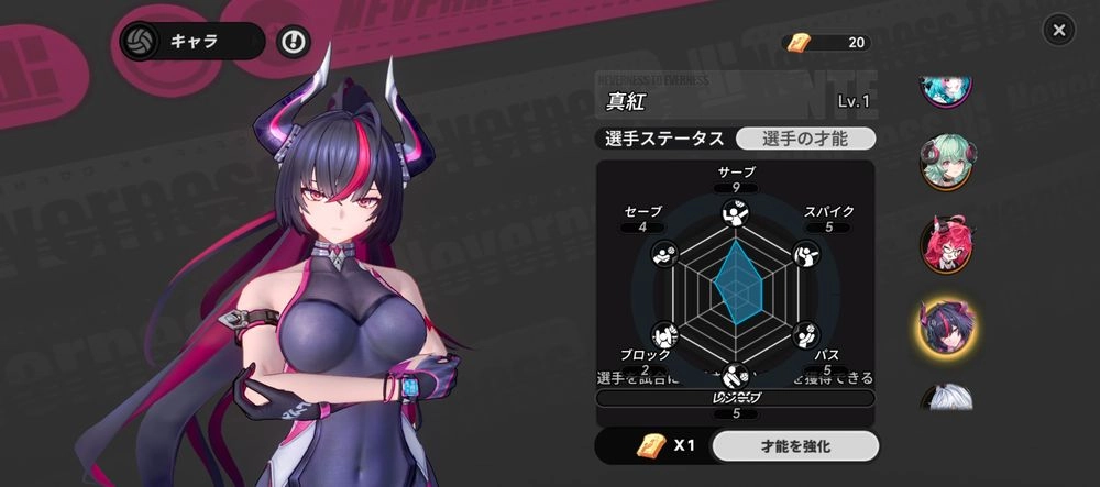 NTE_バレー真紅_パラメータ