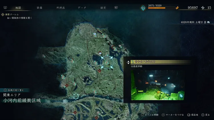 BoR_小河内前緩衝区域_野営地_壱号地下居住区前_マップ