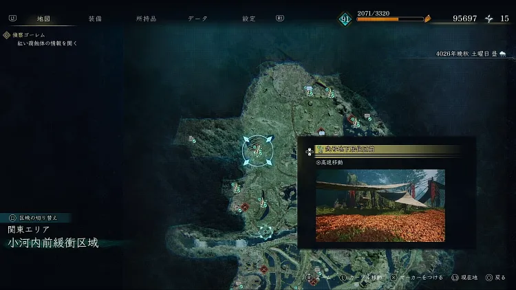 BoR_小河内前緩衝区域_野営地_弐号地下居住区前_マップ