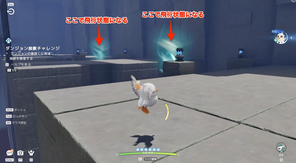 ⑪飛行状態を駆使して反対側まで行こう