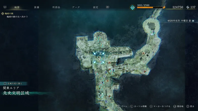 BoR_先史文明区域_伝承ゴーレム_伝承ゴーレム_マップ