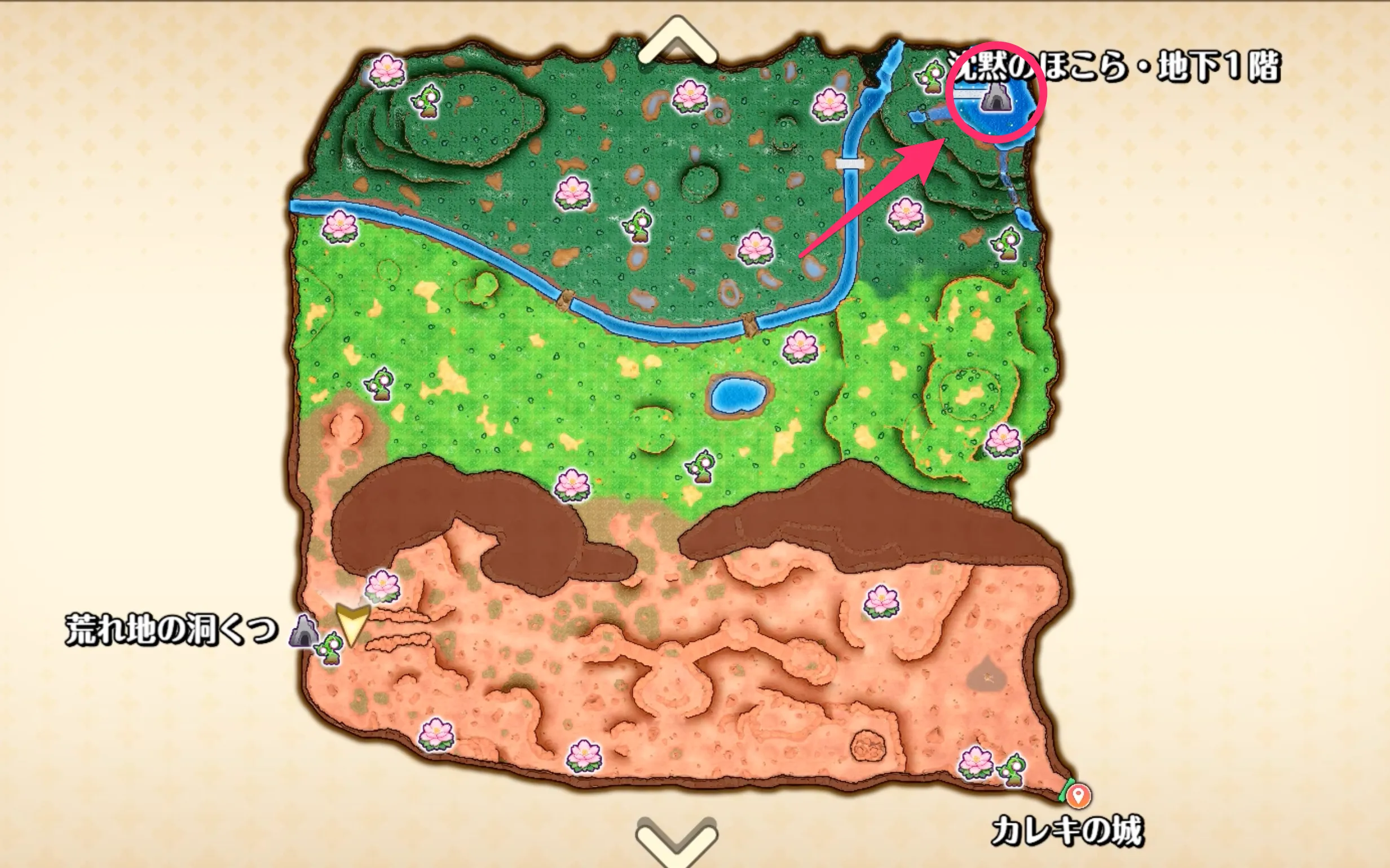 沈黙のほこらの場所マップ