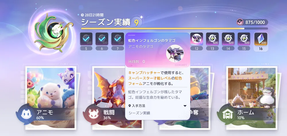 シーズン1実績報酬