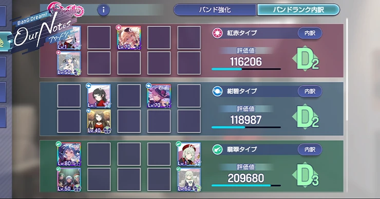 アワーノーツ_バンドランクの上げ方とメリット