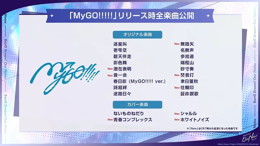MyGo楽曲
