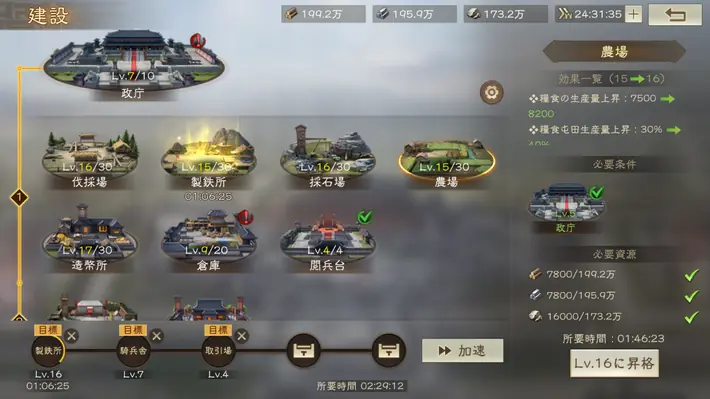 三國志戦棋版_建設一覧