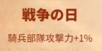 ライキン_新聞バフ_戦争の日_騎兵部隊攻撃力+1％