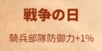 ライキン_新聞バフ_戦争の日_騎兵部隊防御力+1％