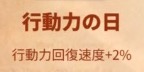 ライキン_新聞バフ_行動力の日_行動力回復速度+2％