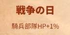 ライキン_新聞バフ_戦争の日_騎兵部隊HP+1%